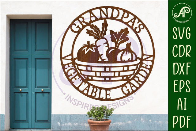 Grandpa's Vegetable Garden Sign SVG, Laser Cut Vegetable SVG APInspireddesigns 