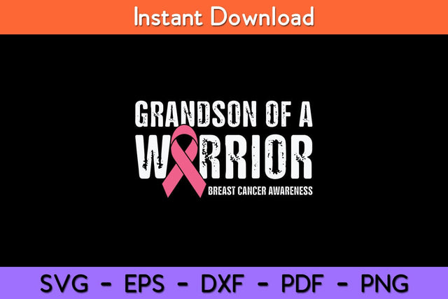 Grandson Of A Warrior Grandma Breast Cancer Svg Design SVG artprintfile 