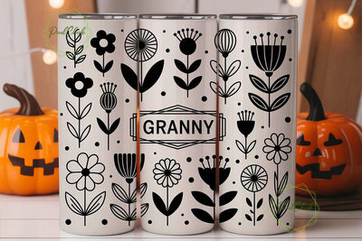 Granny Floral Tumbler Wrap PNG Sublimation PixelChick 