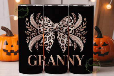 Granny Leopard Tumbler Wrap Sublimation PixelChick 