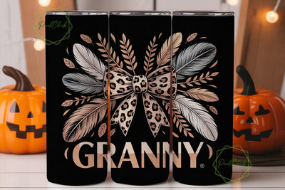 Granny Leopard Tumbler Wrap Sublimation PixelChick 