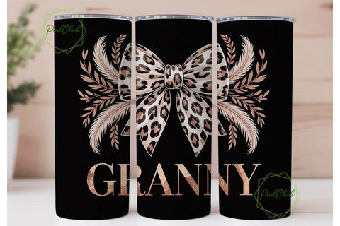 Granny Leopard Tumbler Wrap Sublimation PixelChick 