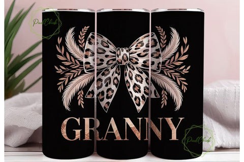 Granny Leopard Tumbler Wrap Sublimation PixelChick 