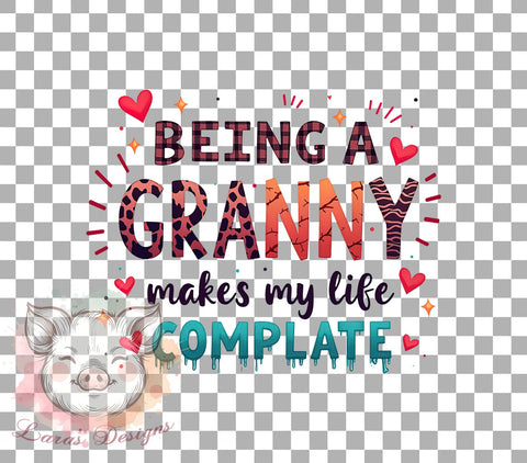 Granny Life PNG, Proud Grandma, Sublimation Design, Digital Download, Family Love, Grandma Gifts, Cute Quote, Grandparent Art Sublimation Lara' s Designs 