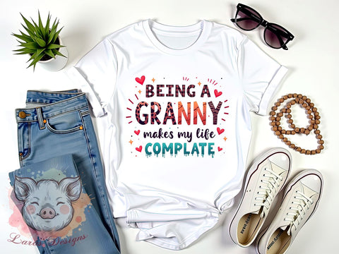 Granny Life PNG, Proud Grandma, Sublimation Design, Digital Download, Family Love, Grandma Gifts, Cute Quote, Grandparent Art Sublimation Lara' s Designs 