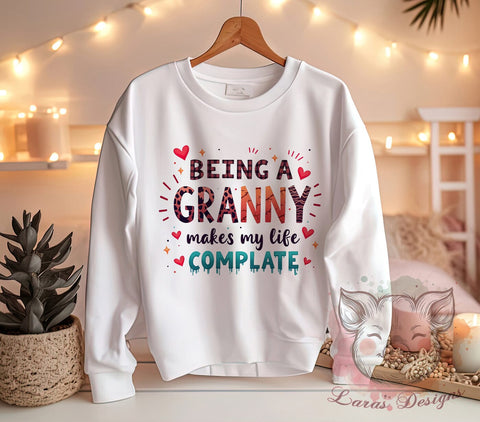 Granny Life PNG, Proud Grandma, Sublimation Design, Digital Download, Family Love, Grandma Gifts, Cute Quote, Grandparent Art Sublimation Lara' s Designs 