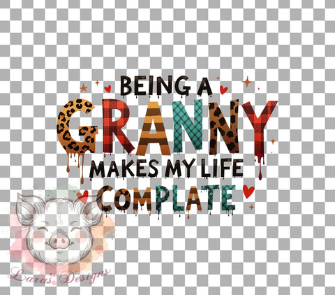 Granny Life PNG, Proud Grandma, Sublimation Design, Digital Download, Family Love, Grandma Gifts, Cute Quote, Grandparent Art Sublimation Lara' s Designs 