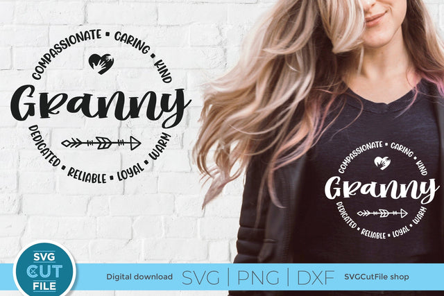 Granny svg round circle design for crafts SVG SVG Cut File 