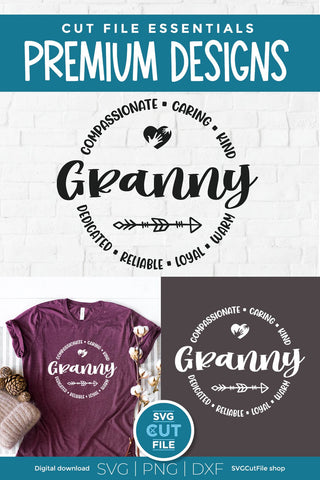 Granny svg round circle design for crafts SVG SVG Cut File 
