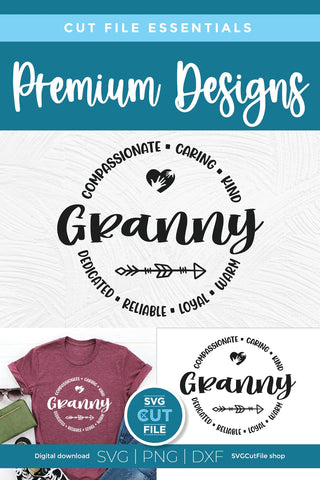 Granny svg round circle design for crafts SVG SVG Cut File 