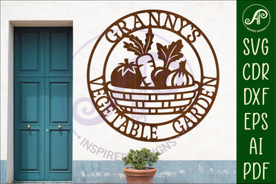 Granny's Vegetable Garden Sign SVG, Laser Cut Vegetable SVG APInspireddesigns 