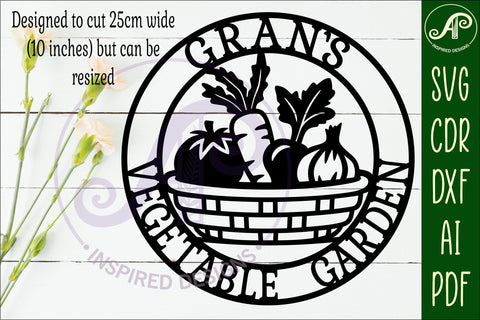 Gran's Vegetable Garden Sign SVG, Laser Cut Vegetable Gar SVG APInspireddesigns 