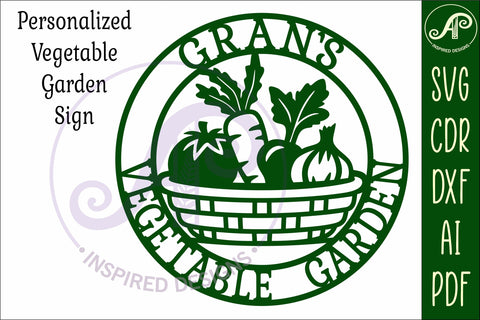 Gran's Vegetable Garden Sign SVG, Laser Cut Vegetable Gar SVG APInspireddesigns 