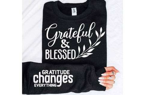 Grateful And Blessed Sleeve SVG, Boho Inspirational SVG, Love Yourself SVG, Positive Quotes SVG Design SVG Regulrcrative 