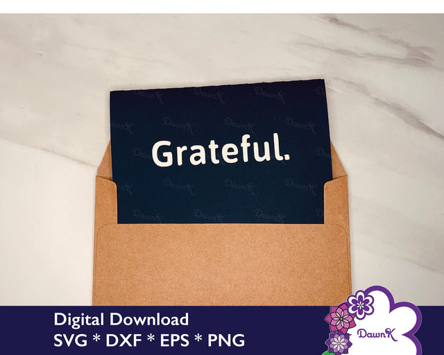 Grateful Card SVG - Minimalist Greeting Card SVG DawnKDesigns 