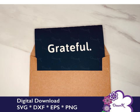 Grateful Card SVG - Minimalist Greeting Card SVG DawnKDesigns 