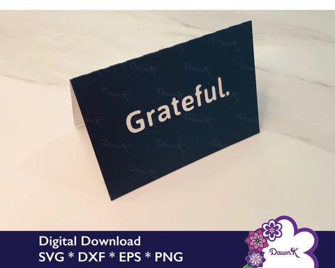 Grateful Card SVG - Minimalist Greeting Card SVG DawnKDesigns 