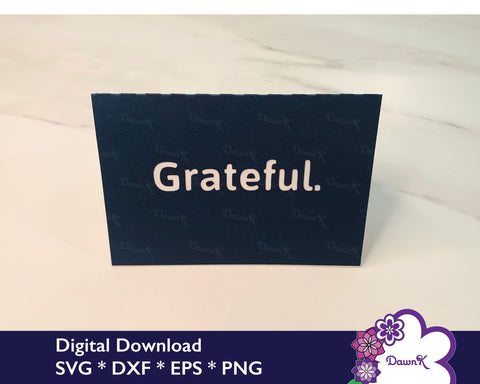 Grateful Card SVG - Minimalist Greeting Card SVG DawnKDesigns 