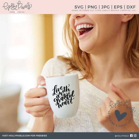 Grateful Heart | Live with a Grateful Heart | Faith SVG SVG Ikonart Design Shop 