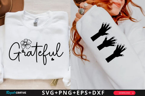 Grateful Sleeve SVG Design, Christian Sleeve SVG, Faith SVG Design, Jesus Sleeve SVG SVG Regulrcrative 