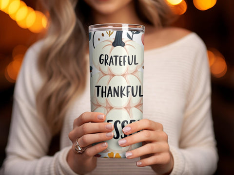 Grateful Thankful blessed Fall Tumbler Wrap Sublimation png Sublimation Luvleigh Digitals 