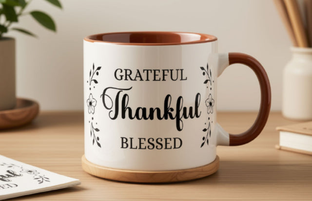 Grateful Thankful Blessed SVG - Thanksgiving Quotes Cut File SVG Silhouette School Blog Design Shop 