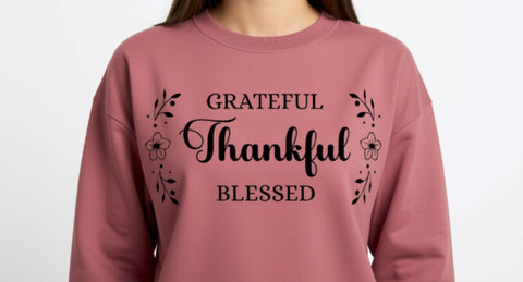 Grateful Thankful Blessed SVG - Thanksgiving Quotes Cut File SVG Silhouette School Blog Design Shop 