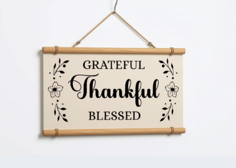 Grateful Thankful Blessed SVG - Thanksgiving Quotes Cut File SVG Silhouette School Blog Design Shop 