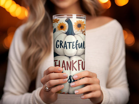 Grateful Thankful blessed Tumbler wrap Sublimation PNG Sublimation Luvleigh Digitals 