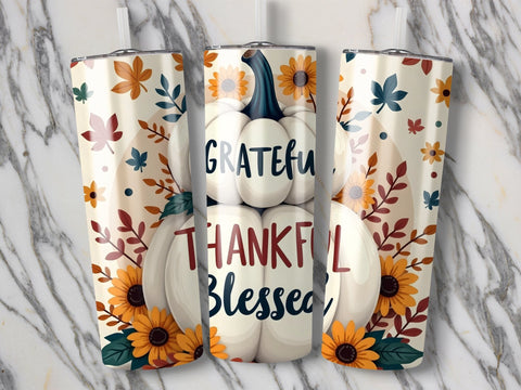 Grateful Thankful blessed Tumbler wrap Sublimation PNG Sublimation Luvleigh Digitals 