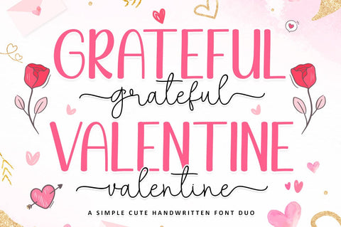Grateful Valentine Font Duo Font Rotterlab studio 