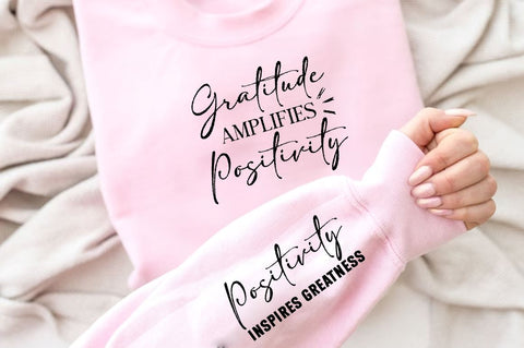 Gratitude amplifies positivity Sleeve SVG Design, Inspirational sleeve SVG, Motivational Sleeve SVG, Positive Sleeve SVG SVG Regulrcrative 