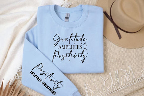 Gratitude amplifies positivity Sleeve SVG Design, Inspirational sleeve SVG, Motivational Sleeve SVG, Positive Sleeve SVG SVG Regulrcrative 