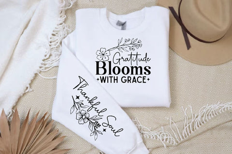 Gratitude Blooms with Grace Sleeve SVG Design, Christian Sleeve SVG, Faith SVG Design, Jesus Sleeve SVG SVG Regulrcrative 