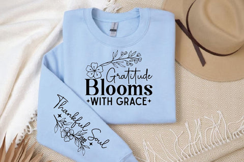 Gratitude Blooms with Grace Sleeve SVG Design, Christian Sleeve SVG, Faith SVG Design, Jesus Sleeve SVG SVG Regulrcrative 