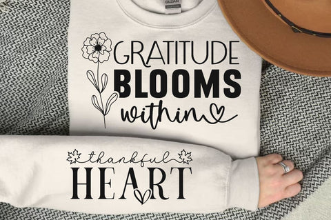 Gratitude Blooms Within Sleeve SVG Design, Inspirational sleeve SVG, Motivational Sleeve SVG Design, Positive Sleeve SVG SVG Regulrcrative 