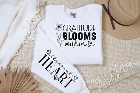 Gratitude Blooms Within Sleeve SVG Design, Inspirational sleeve SVG, Motivational Sleeve SVG Design, Positive Sleeve SVG SVG Regulrcrative 