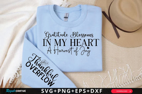 Gratitude Blossoms in My Heart A Harvest of Joy Sleeve SVG Design, Christian Sleeve SVG, Faith SVG Design, Jesus Sleeve SVG, Religious Sleeve SVG SVG Regulrcrative 