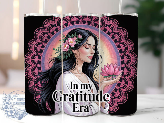 Gratitude Era Daily Affirmation Tumbler, Daily Affirmation Sublimation, In My Gratitude Era Design, 20oz Skinny Tumbler Wrap, Positive Quote Drinkware, Inspirational Sublimation Wrap, Mindfulness Gratitude T Sublimation ToriDesigns 