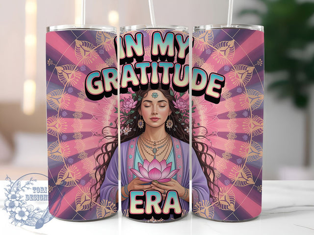 Gratitude Era Daily Affirmation Tumbler, Daily Affirmation Sublimation, In My Gratitude Era Design, 20oz Skinny Tumbler Wrap, Positive Quote Drinkware, Inspirational Sublimation Wrap, Mindfulness Gratitude T SVG ToriDesigns 