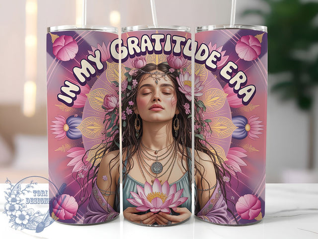 Gratitude Era Daily Affirmation Tumbler, Daily Affirmation Sublimation, In My Gratitude Era Design, 20oz Skinny Tumbler Wrap, Positive Quote Drinkware, Inspirational Sublimation Wrap, Mindfulness Gratitude T Sublimation ToriDesigns 