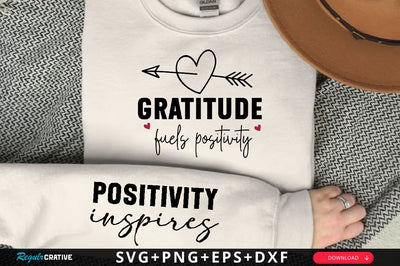 Gratitude fuels positivity Sleeve SVG Design, Inspirational sleeve SVG, Motivational Sleeve SVG Design, Positive Sleeve SVG SVG Regulrcrative 