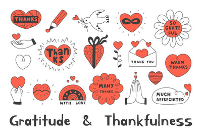 Gratitude & Thankfulness Doodles PNG Clipart Sublimation Rin Green 