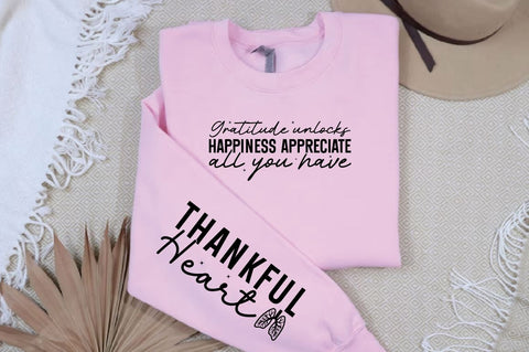 Gratitude unlocks happiness appreciate all you have Sleeve SVG Design SVG Designangry 