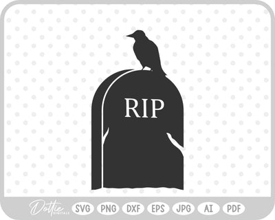 Gravestone Cemetery RIP Halloween SVG DottieDigitals 
