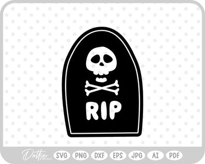 Gravestone Cemetery RIP Halloween SVG DottieDigitals 