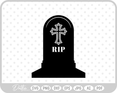 Gravestone Cemetery RIP Halloween SVG DottieDigitals 