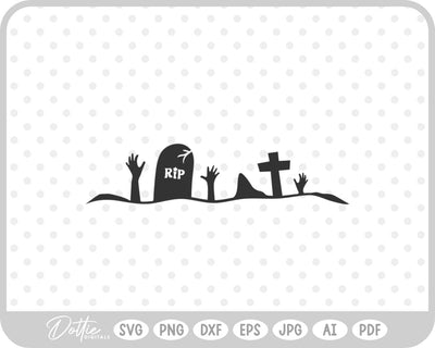 Gravestone Cemetery RIP Halloween SVG DottieDigitals 