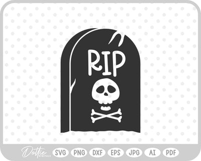 Gravestone Cemetery RIP Halloween SVG DottieDigitals 