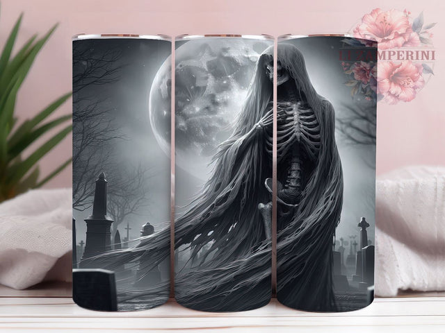 Graveyard Ghost Haunted Halloween Tumbler, Spooky Halloween Wrap, Haunted Cemetery PNG, 20oz Sublimation Design, Gothic Ghost Cup, Creepy Tombstone Art, Paranormal Tumbler Wrap Sublimation Li Zamperini 